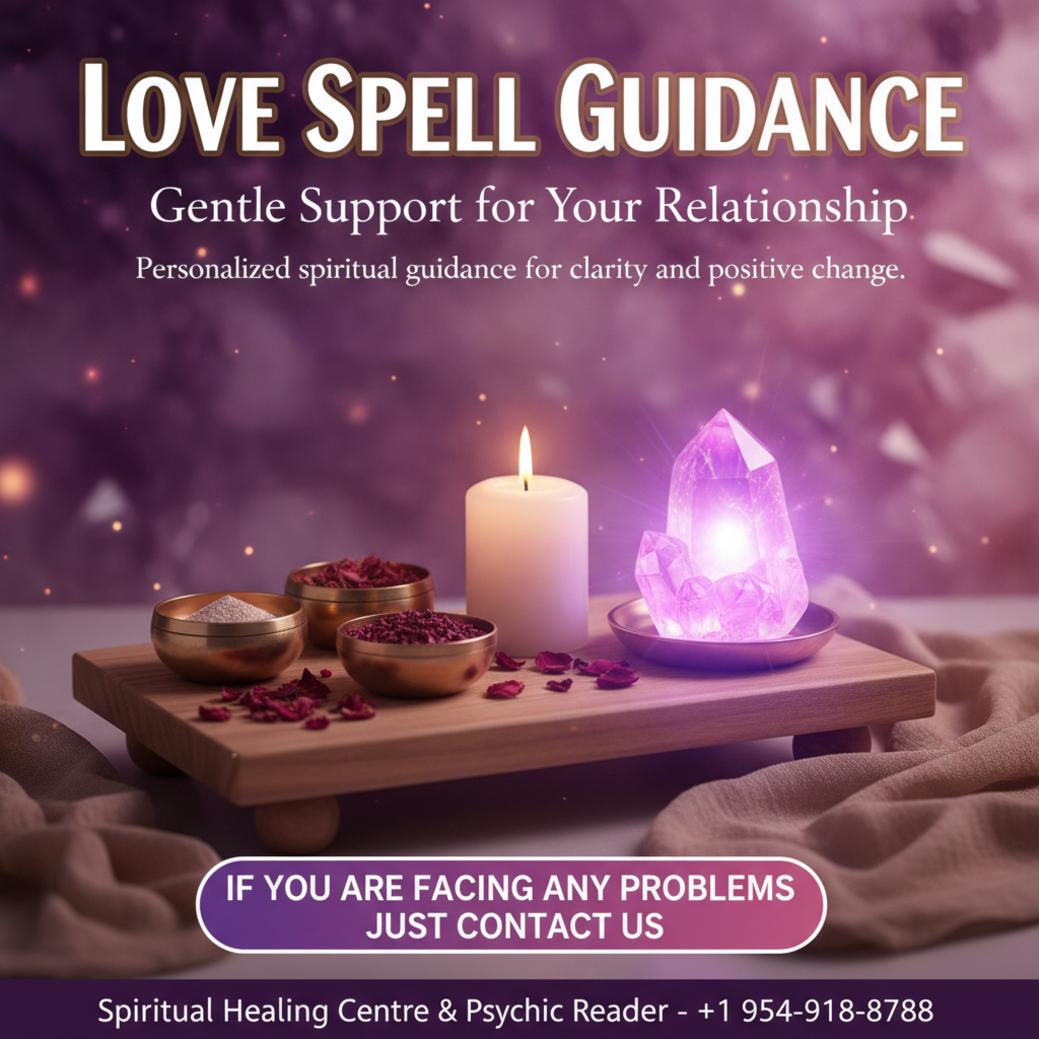 love spell guidance setup with candles and ritual items in Weston FL