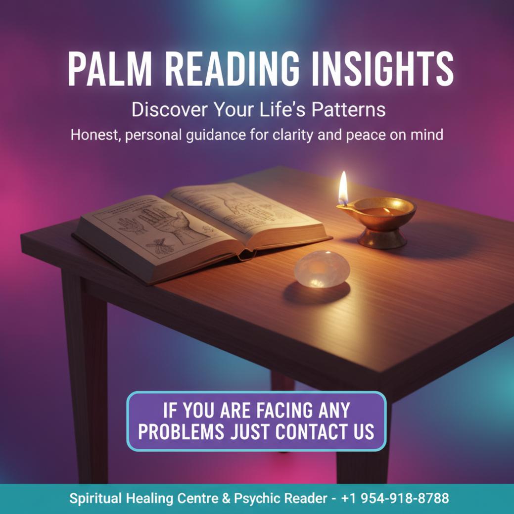 palm reading session setup with warm light in Pompano Beach