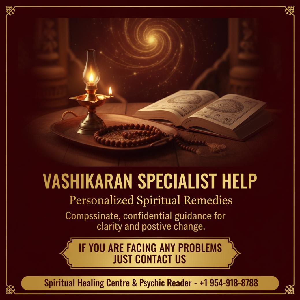 Vashikaran ritual setting with oil lamp near Pembroke Pines serene room