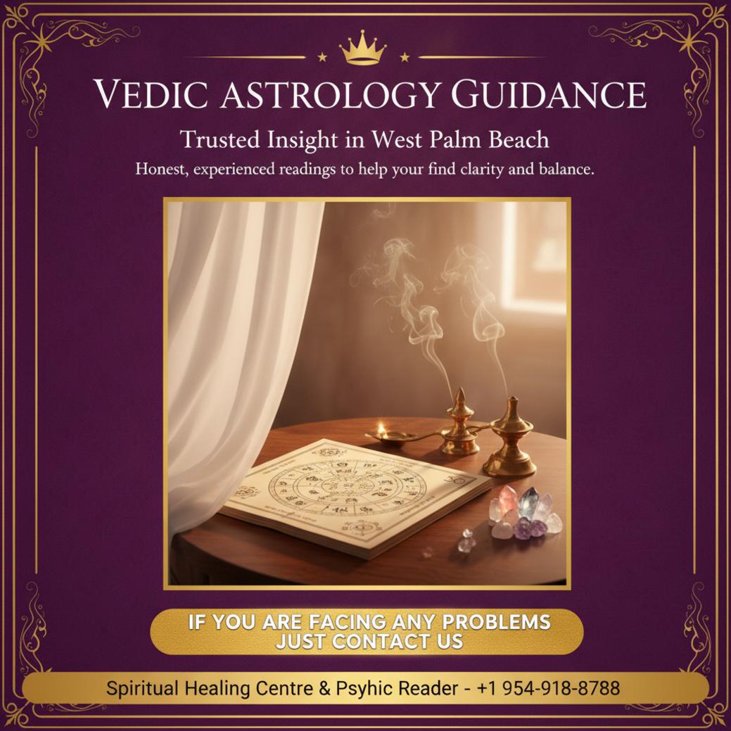 Vedic astrology birth chart reading setup in West Palm Beach room