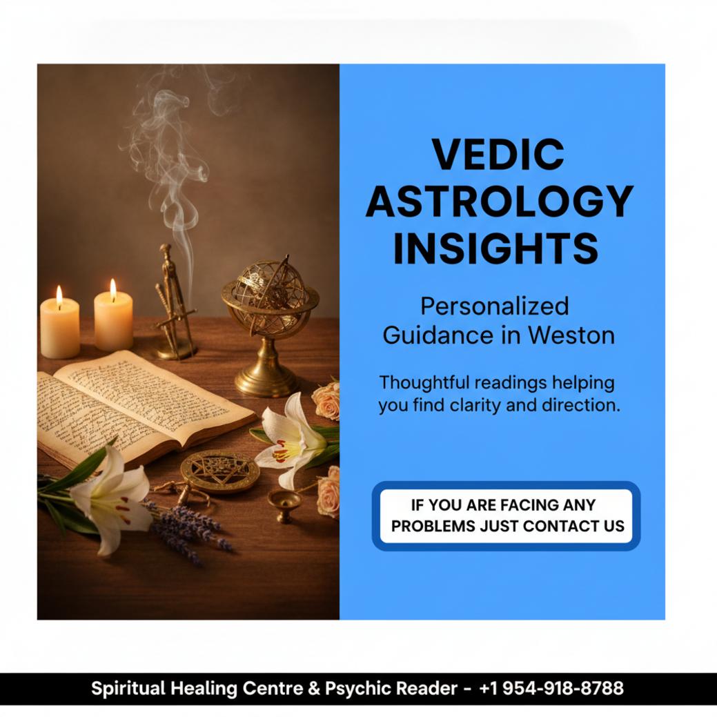 vedic astrology consultation setup with spiritual tools in Weston FL
