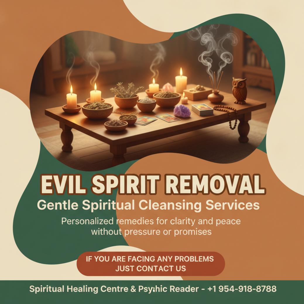 Evil spirit removal spiritual healing setup in West Palm Beach room