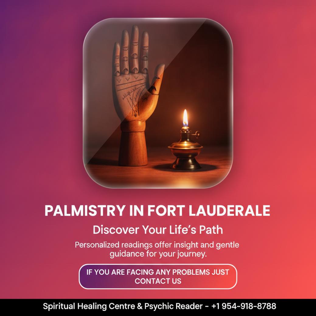 Softly lit table with palmistry hand model in Fort Lauderdale office